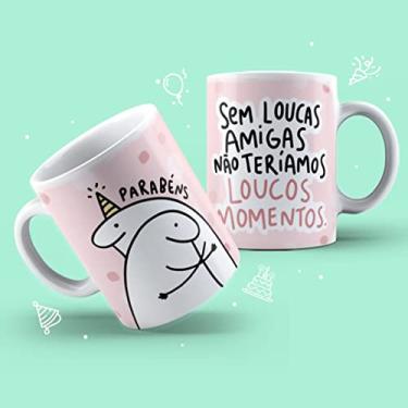 Imagem de Caneca Aniversário flork - xícara de porcelana - amigas loucas