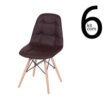 Imagem de Conjunto 6 Cadeiras Eames Dsw Botonê - Café - Ordesign