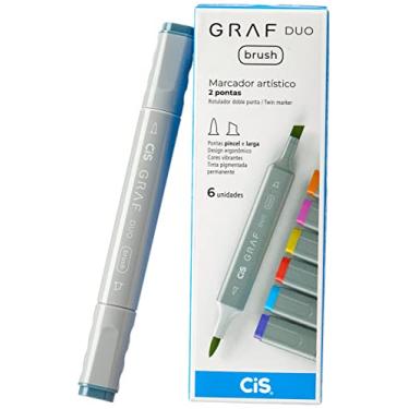 Imagem de Marcador Graf Duo Brush, CIS, Blue Grey 9, Caixa com 6 unidades