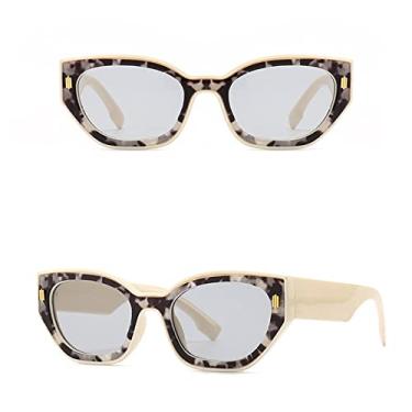 Imagem de Óculos de Sol Feminino Feminino de Armação Pequena de Armação Pequena de Luxo Gradiente Gradiente Óculos de Sol UV400 Moda Feminina, C2 Bege Cinza, Tamanho Único