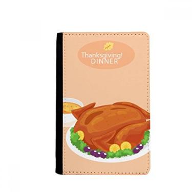 Imagem de Feliz Dia de Ação de Graças Suporte de passaporte com padrão de peru Notecase Burse Carteira Bolsa para Cartão, Multicolor