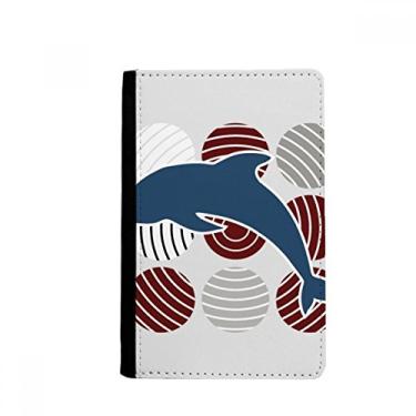 Imagem de Porta-passaporte com desenho animado círculo golfinho notecase burse capa carteira porta-cartão, Multicolor