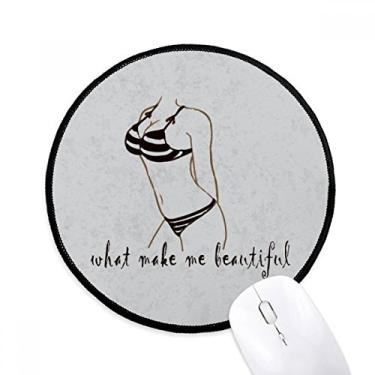 Imagem de Ilustração de beleza biquíni padrão preto mouse pad desktop escritório tapete redondo para computador
