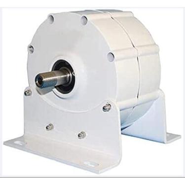 Imagem de Gerador de ímã permanente de alta eficiência de 6000w, alternador de trifas alternador12V 24V 48V Eixo 50Hz para turbina eólica (48V com base, dois eixos),24v
