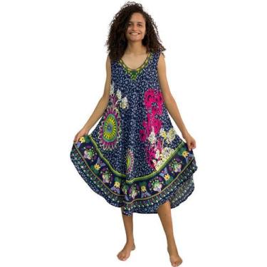 Imagem de Vestido Indiano Curto Trapézio  Moda Plus Size 126 - Deeyaa