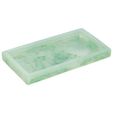 Imagem de Suporte de perfume de sabonete de toalha para ou, bandeja de armazenamento de resina de de imitação, suporte de caddy de, Jade verde