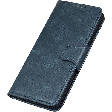 Imagem de KAPPDE Capa carteira para iPhone 13/13 Mini/13 Pro/13 Pro Max, capa de carteira de couro de qualidade genuína com slots de cartão suporte de visualização horizontal moldura durável (cor: azul, tamanho: 13 mini 5,4 polegadas)