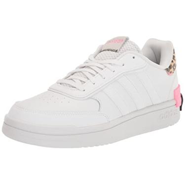 Imagem de adidas Tênis de basquete feminino Postmove Se, Ftwr Branco/Ftwr Branco/Feixe Rosa, 11