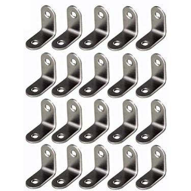 Imagem de Suporte de canto de 1,58 cm x 1,58 cm x 0,95 cm com parafusos – Pacote com 20