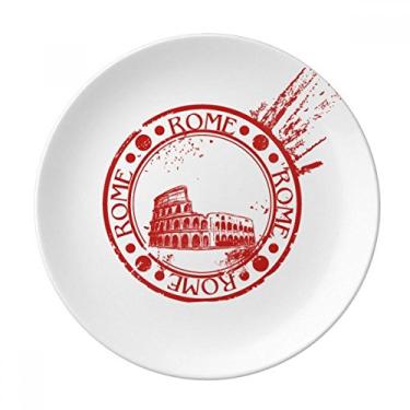Imagem de Prato decorativo de porcelana italiana Roma Pit Classic Country City Prato de jantar