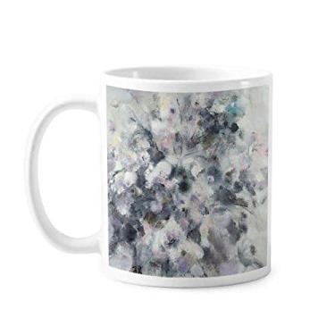 Imagem de Caneca de cerâmica para pintura a óleo de inverno Caneca de flor de natureza morta cerâmica copo de porcelana café louça