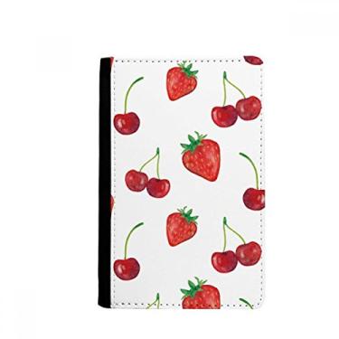 Imagem de Carteira com estampa de frutas vermelhas e morango, porta-passaporte, Notecase Burse