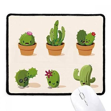 Imagem de Mousepad com ilustração de planta em vaso para suculentas de cacto, tapete de borracha para jogos