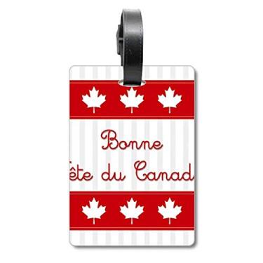 Imagem de Maple Leaf Happy Canada Day Red Slogan Bagagem Etiqueta Bagagem Cartão Scutcheon Etiqueta