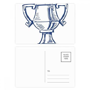 Imagem de Conjunto de cartão postal azul de troféu de campeonato de futebol americano, 20 peças