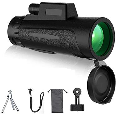 Imagem de Telescópio monocular 12x50 HD, telescópio monocular de alta potência e à prova d'água com tripé adaptador de smartphone, prisma BAK4 para observação de pássaros em animais selvagens, acampamento, turismo de vida selvagem