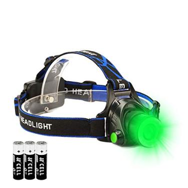 Imagem de Lanterna de cabeça de LED verde à prova d'água com zoom e 3 modos melhores para caça, atividades ao ar livre, escalada, astronomia, etc. (1 unidade)