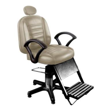 Cadeira de Barbeiro Reclinável Tebas Prime - Pé Redondo - Comercial Lamour
