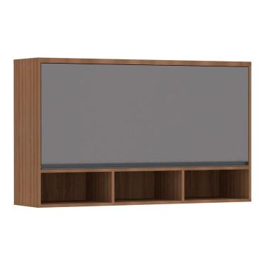 Imagem de Armário Aéreo 120cm 1 Porta Basculante com Nichos Isa Luciane Móveis