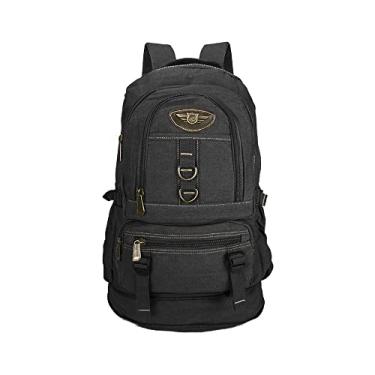 Imagem de Mochila Lona De Camping Reforçada Viagem Motociclista 50l 3005 (Preto)