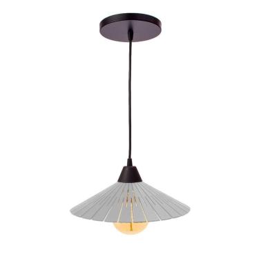 Imagem de Luminária Teto Lustre Pendente Balcão Cozinha Sala Mdf Cabo Cor:branco