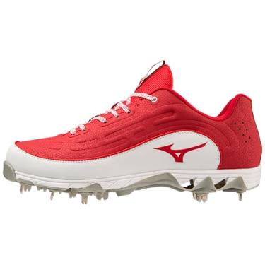 Imagem de Mizuno Chuteira masculina 9-Spike Ambition 3 Baseball, Vermelho-branco, 7.5