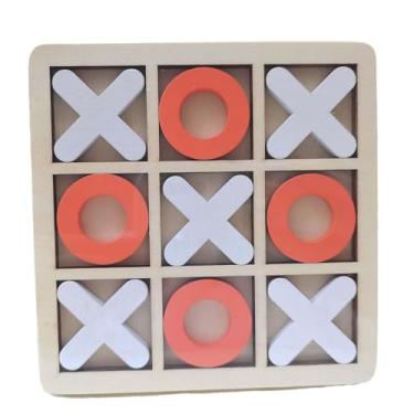 Imagem de shamjina Tic tac toe engraçado jogo de mesa artesanal jogo de família clássico xoxo jogo de tabuleiro de xadrez para goody saco enchimentos adultos famílias, Laranja Branco