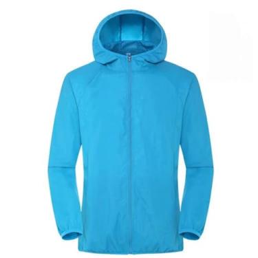 Imagem de AteecO Roupas masculinas femininas esportivas ao ar livre roupas de pesca capa rápida corta-vento, Azul claro, G