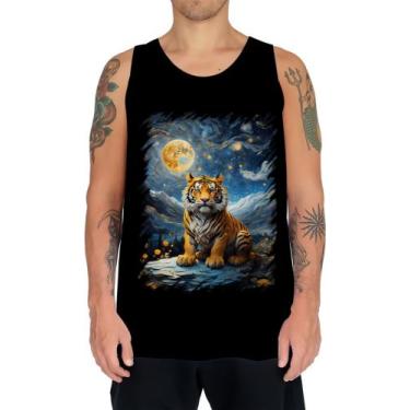 Imagem de Camiseta Regata Tigre Noite Estrelada Van Gogh 6 - Kasubeck Store