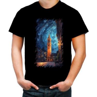 Imagem de Camiseta Colorida Torre Do Relógio Van Gogh 1 - Kasubeck Store