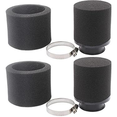 Imagem de LIYYDS Limpador de filtro universal de 35 mm preto de espuma dupla para 50cc - 90cc 110cc 125cc motocicleta ATV Quad Scooter Go Kart Moped Pit Dirt Racing Super Bike