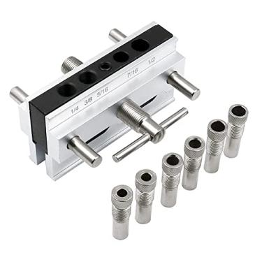 Imagem de Metaland Gabarito de cavilha autocentralizante, posicionador de guia de perfuração de madeira, localizador de furos para marcenaria