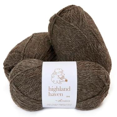 Imagem de Highland Haven – Conjunto de 3 novelos de lã 100% Highland Haven (150 gramas) Peso DK – originário diretamente do Peru – Celestial macio e perfeito para tricô e crochê (DK, cinza mocha urze)