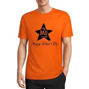 Imagem de CHAIKEN&CAPONE Camiseta divertida para o dia dos pais, presente engraçado para o pai, masculino, gola drapeada, manga curta, algodão, Estilo laranja médio, 3G