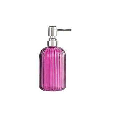 Imagem de Garrafa Dispensador de sabão com bomba de aço inoxidável, qualidade premium para loção, sabonete de banheiro-7 cores, bomba de sabão Banheiros (Color : Purple)