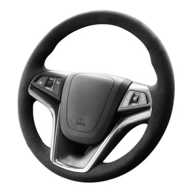Imagem de Alfanxi Capa de volante Alcantara costurada à mão compatível com Chevrolet Malibu Volt 2011-2015 (sem listras)