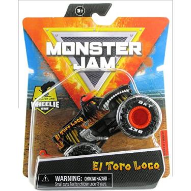 Imagem de Monster Jam 2021 Spin Master 1:64 Diecast Monster Truck with Wheelie Bar: Retro Rebels Show Time El Toro Loco (Black)