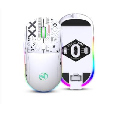 Imagem de Mouse sem fio, mouse sem ruído de 2,4 G com receptor USB - mouse de computador portátil para PC, tablet, laptop e sistemas Windows (branco)