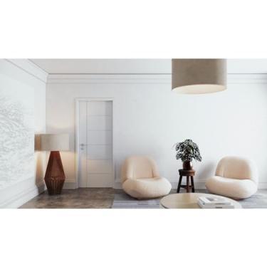 Imagem de Porta de Madeira 210x90cm Mso Eucaplac Frisada Elegance Eucatex Branco Max