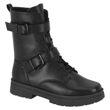 Imagem de Bota Coturno Feminino Biker Cano Médio Preto Vizzano 3101.102