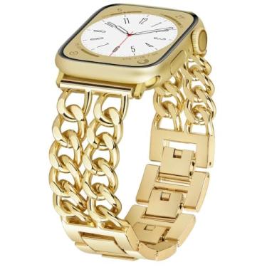 Imagem de Waillynice Capa + pulseira de silicone inteligente para Apple Watch séries 3, 4, 5, 6, Se 7 e 8 de 45 mm, 44 mm, 41 mm, 42 e 40 mm (série 6SE54 de 44 mm, H)