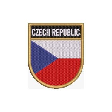 Imagem de BP0085E-001 Bandeira Republica Tcheca Patch Bordado 6,8×8,0cm (D-Arquivo Matriz para bordar.)