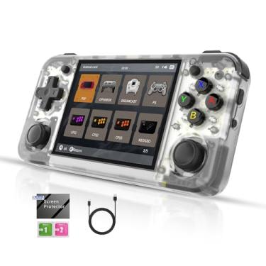 Imagem de RG35XX H Handheld Game Console Linux System H700 3.5 inch IPS Screen 3300mAh Retro Video Gaming Console 5528 Classic Games Support 5G WiFi Bluetooth 4.2 (RG35XX H-White T)