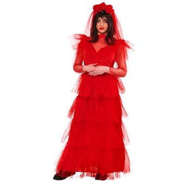Imagem de Rubie's Fantasia feminina Beetlejuice Vestido Lydia, Conforme mostrado., P