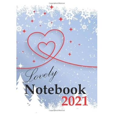 Imagem de Lovely Notebook journal awesome 2021 Calendar 2021 and 100 Professional Lined Memo Books for work and study Paperback.: Notebook striped pages 100 ... adults and kids for any gift giving occasion