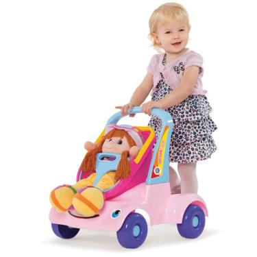 Imagem de Andador Bebe Passeio Boneca Rosa Merco Toys