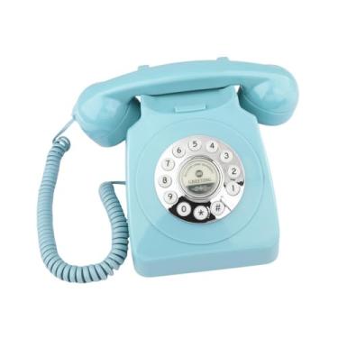 Imagem de harayaa Livro de Visitas de Áudio Telefone de Mesa Telefone Deixando uma Mensagem de Correio de Voz Decoração Livro de Visitas de Áudio Gravador de Telefone, Azul