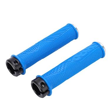 Imagem de VGEBY 1 par de manoplas para mountain bike, capa antiderrapante para guidão de ciclismo com cadeados (azul) bicicleta e suprimentos de reposição