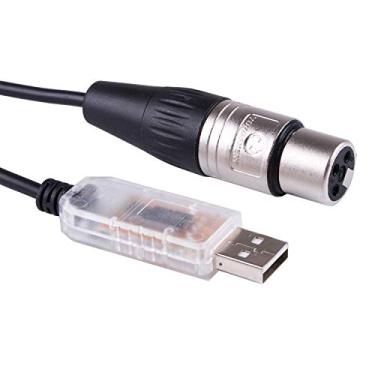 Imagem de Adaptador de interface USB para DMX512 de 3 pinos XLR para computador PC Stage Lighting Controller Dimmer USB para DMX RS485 Serial Conversor Cabo (Comprimento: 9,8 pés)