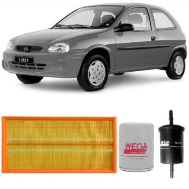 Imagem de Kit Filtro Ar Óleo Combustível Corsa 2002 a 2012 Flex - Wega